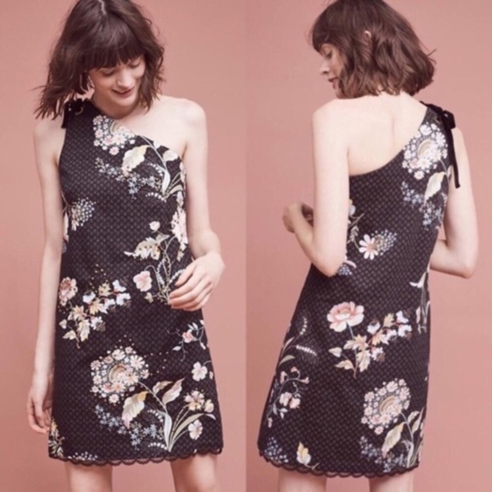 Anthropologie Maeve Ashbury One-Shoulder Dress-NWT